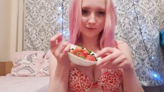 Sexy Girl Eating Strawberries Food Porn