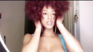 Lightskin Ebony With Big Nipples & Hairy Bush