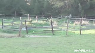 German Redhead Granny Enjoys A Countryside Pounding