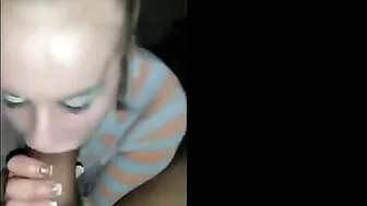 White Girl With Huge Forehead Sucks Bbc