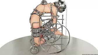 Slave Hardcore Cuffed And Chained In A Wheelchair Metal Bondage Bdsm