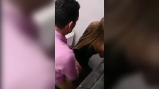 Guy Records Blonde Girl Getting Fucked In Public Bathroom - Xxx Porn Video