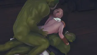 Two Orcs Staged A Double Penetration Into A Cute Elf