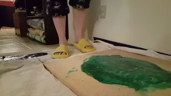 Monster Stuck In Sticky Foam Flip Flop Slides